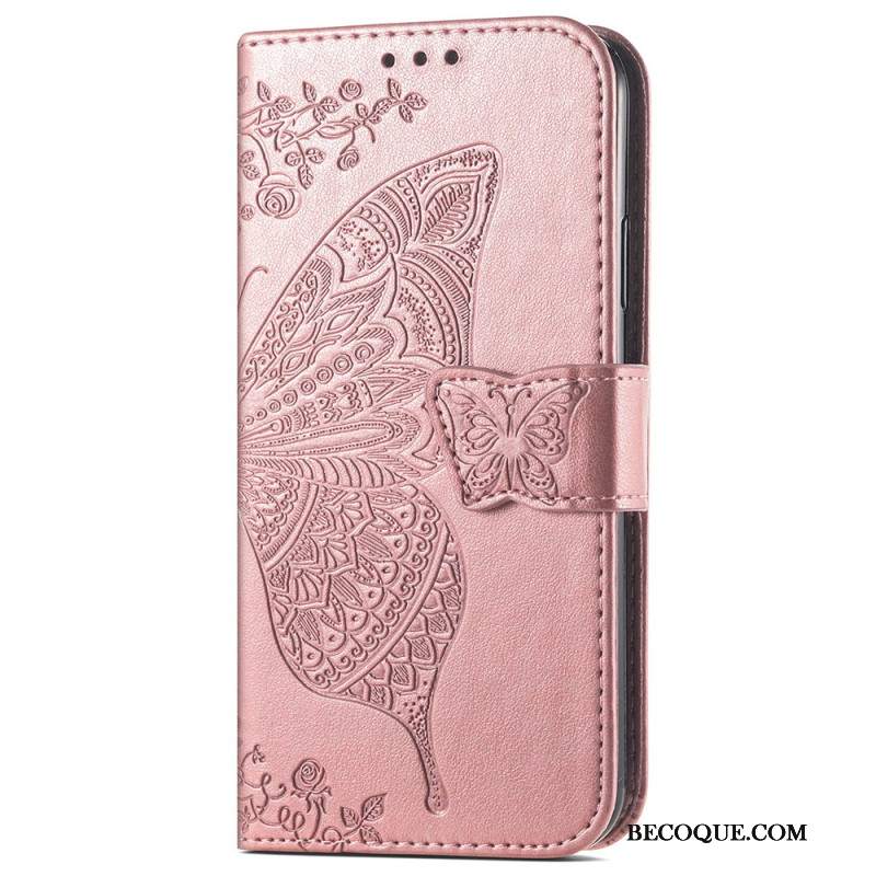 Etui Folio Xiaomi Redmi Note 13 5g Barokowy Motyl Z Paskiem Etui Ochronne