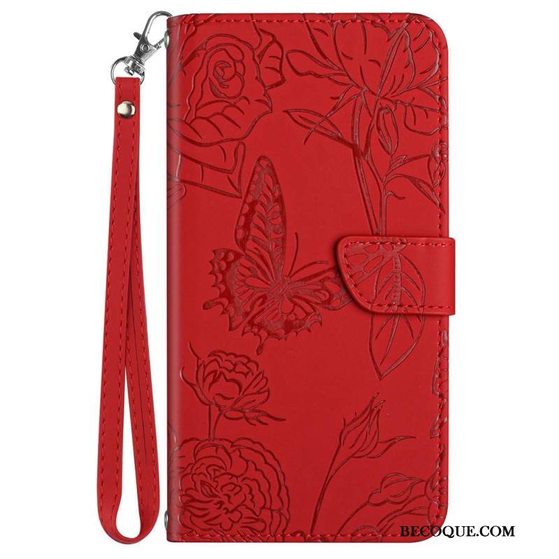 Etui Folio Xiaomi Redmi Note 13 Pro 4g Nadruk W Kształcie Motyla Z Paskiem Etui Ochronne