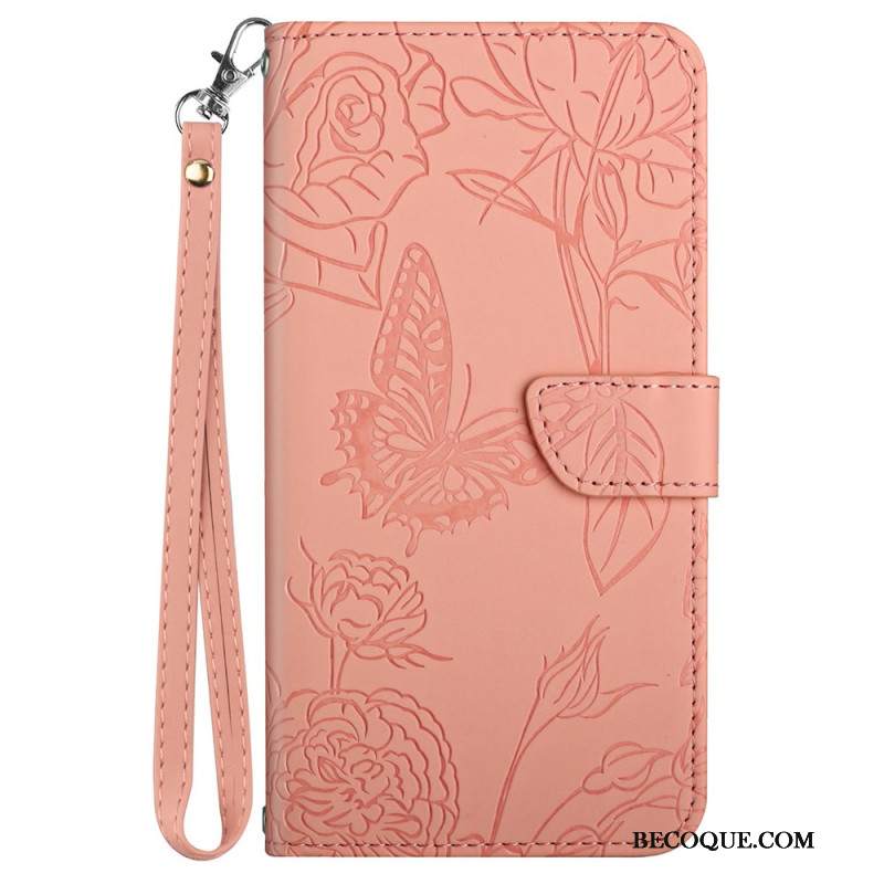 Etui Folio Xiaomi Redmi Note 13 Pro 4g Nadruk W Kształcie Motyla Z Paskiem Etui Ochronne