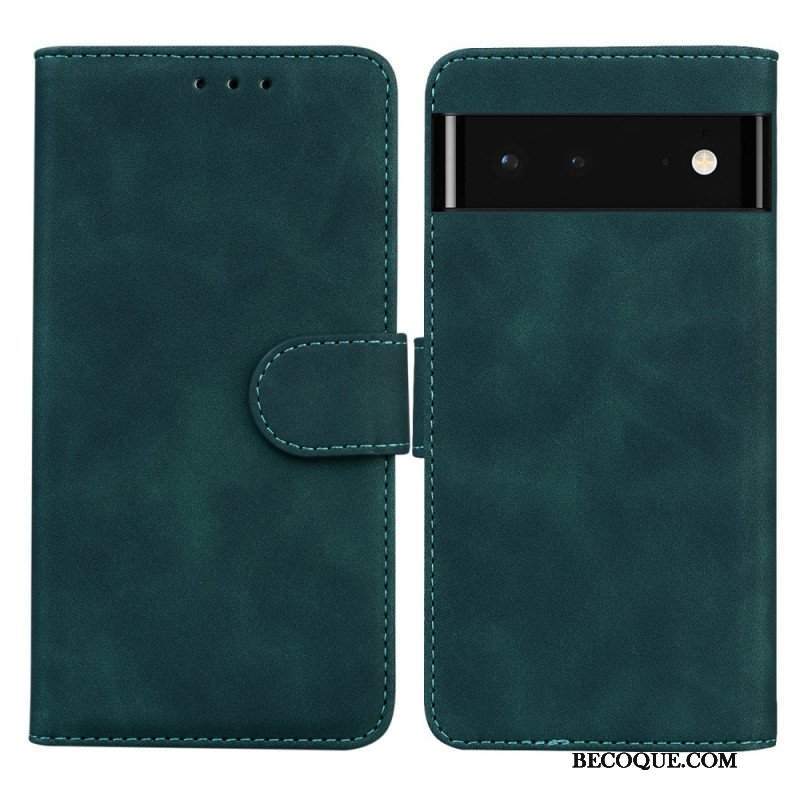 Etui Folio do Google Pixel 6 Monochromatyczny Efekt Skóry