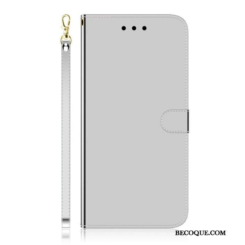 Etui Folio do Google Pixel 6A Osłona Lusterka Ze Sztucznej Skóry