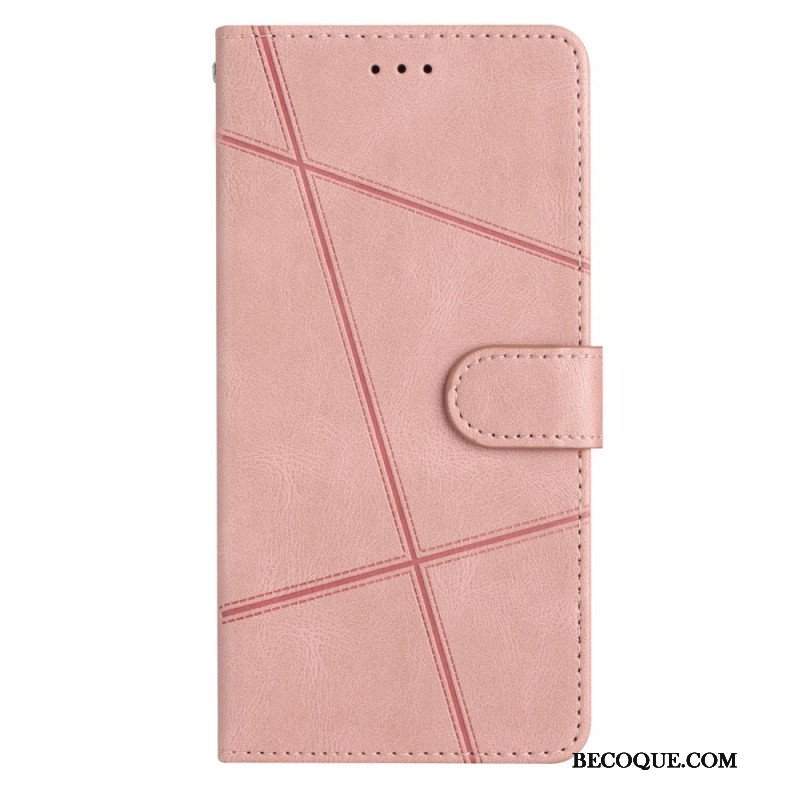 Etui Folio do Google Pixel 7A z Łańcuch Pasiaste Geometryczne Linie