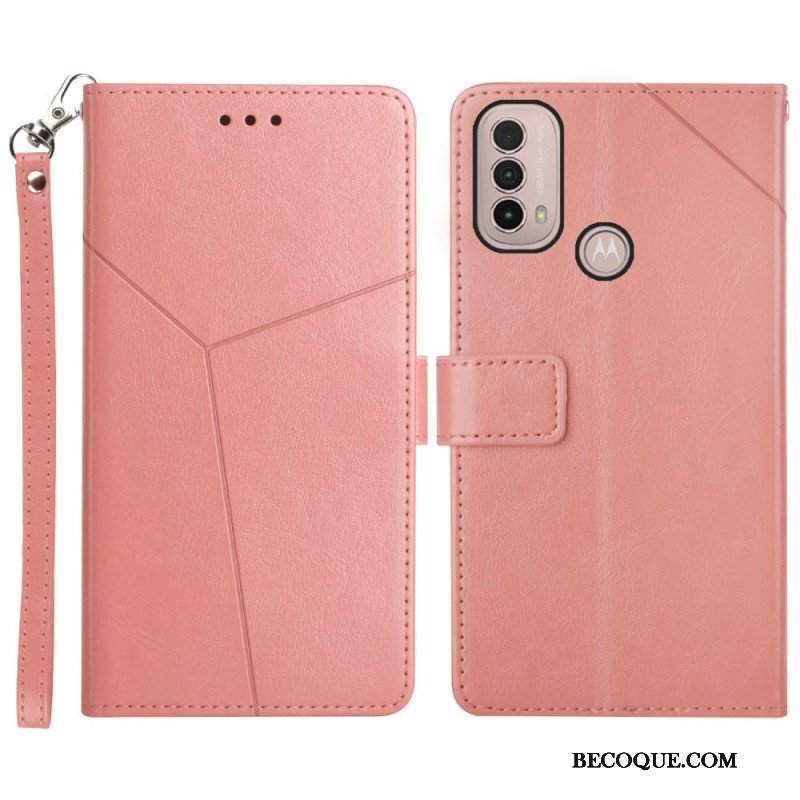 Etui Folio do Moto E40 / E30 / E20 Stylowa Skórzana Konstrukcja Geo Y