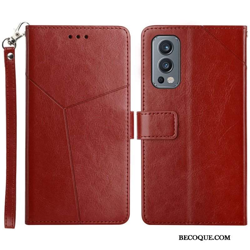 Etui Folio do OnePlus Nord 2 5G Stylowa Skórzana Konstrukcja Geo Y