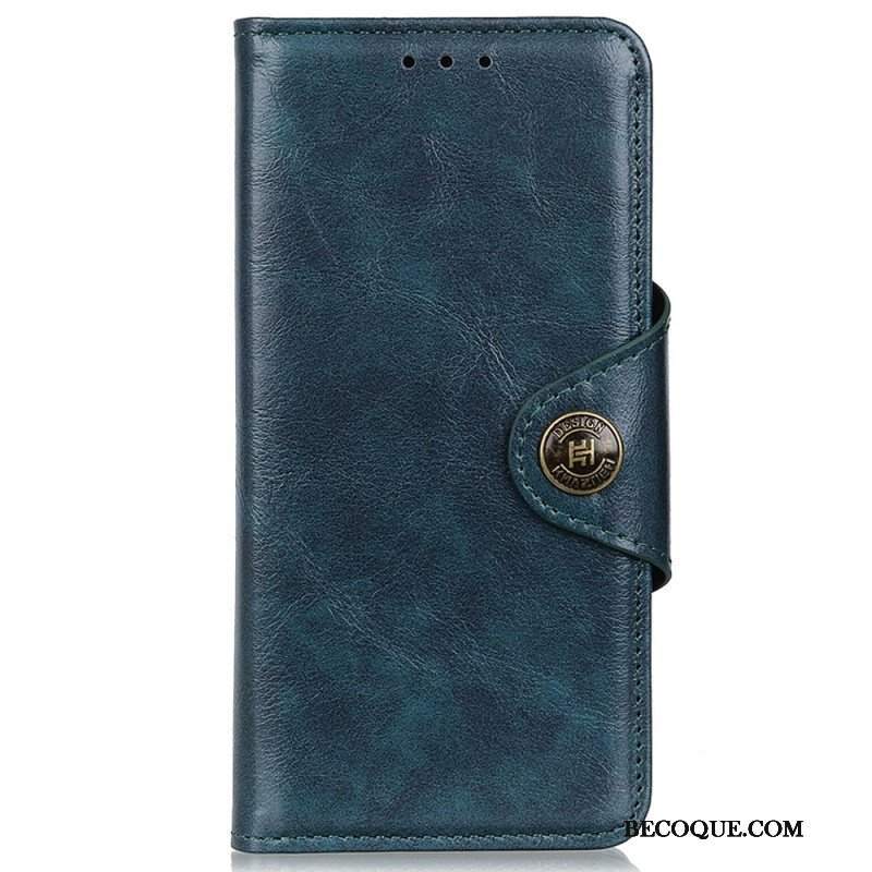 Etui Folio do OnePlus Nord 2T 5G Vintage Guzik Ze Sztucznej Skóry