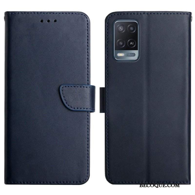 Etui Folio do Oppo A16 / A16s Prawdziwa Skóra Nappa