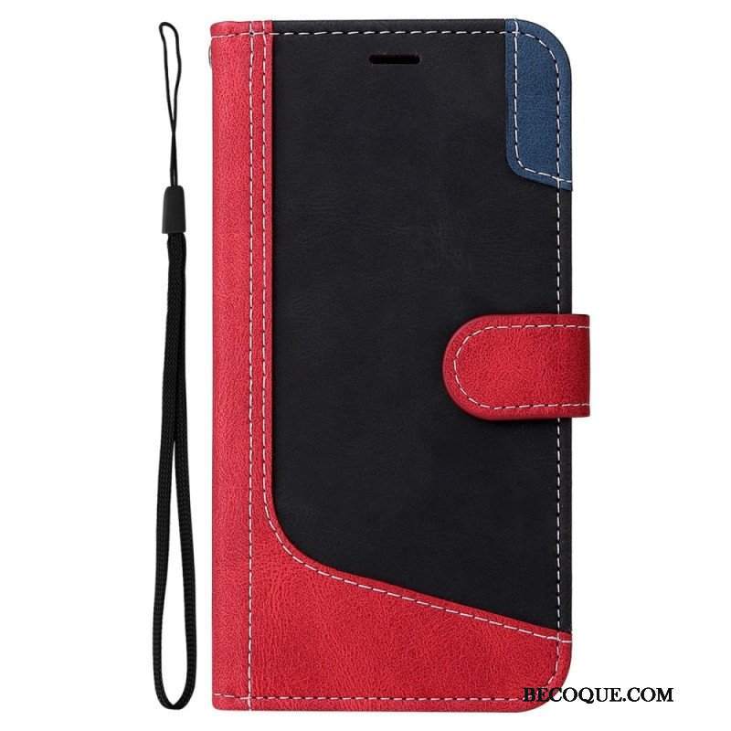 Etui Folio do Oppo A54 5G / A74 5G Dwukolorowy Z Paskiem