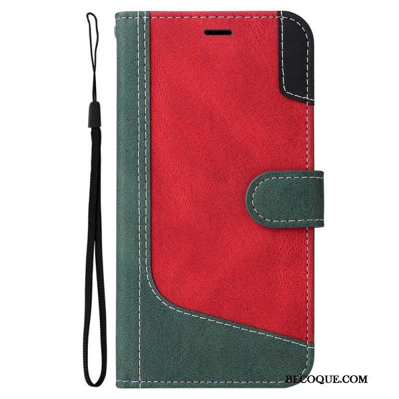 Etui Folio do Oppo A54 5G / A74 5G Dwukolorowy Z Paskiem