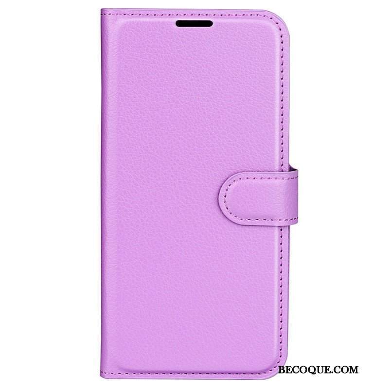 Etui Folio do Oppo Find X5 Pro Klasyczna Sztuczna Skóra Liczi