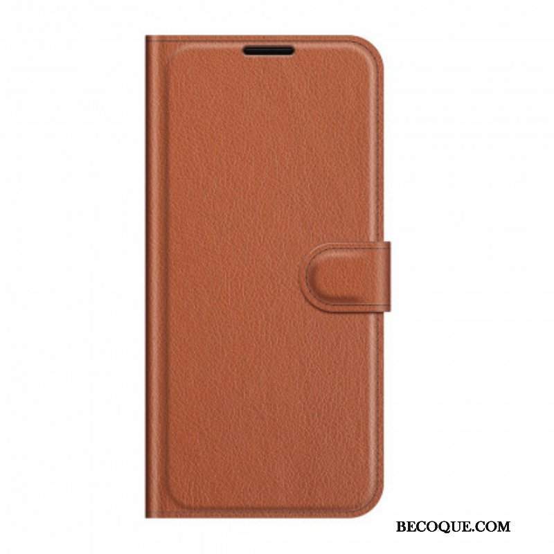 Etui Folio do Oppo Reno 6 5G Klasyczna Sztuczna Skóra Liczi