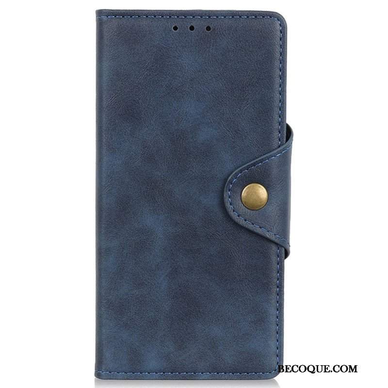 Etui Folio do Oppo Reno 7 Guzik Ze Sztucznej Skóry