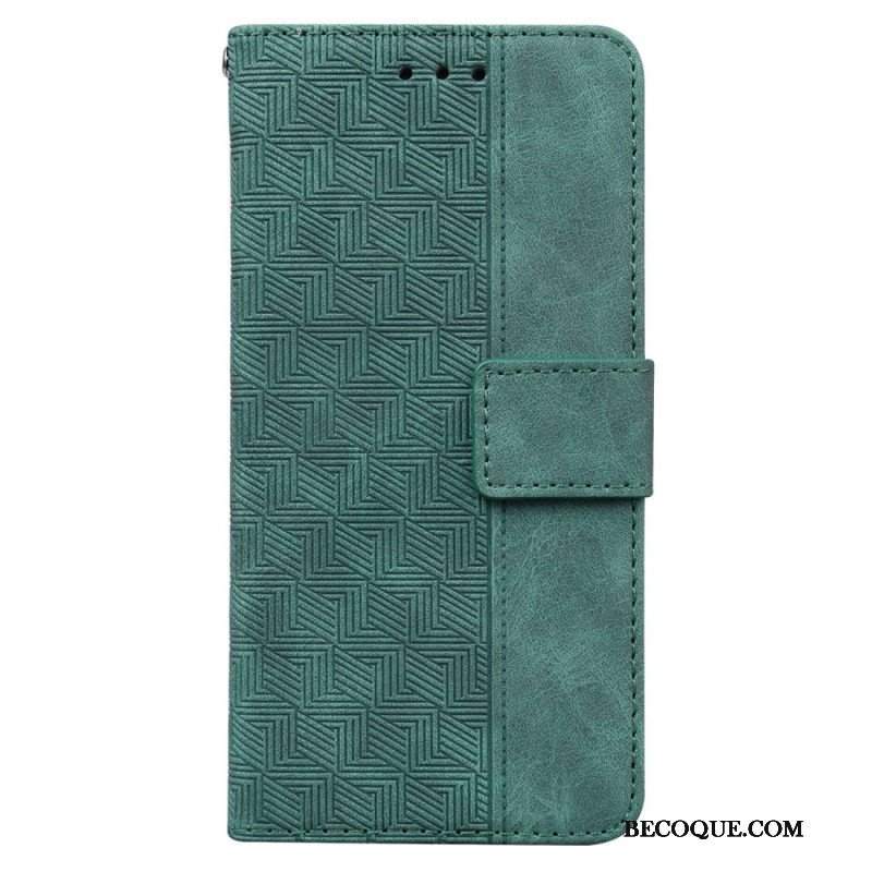 Etui Folio do Oppo Reno 8 z Łańcuch Pasiasty Wzór