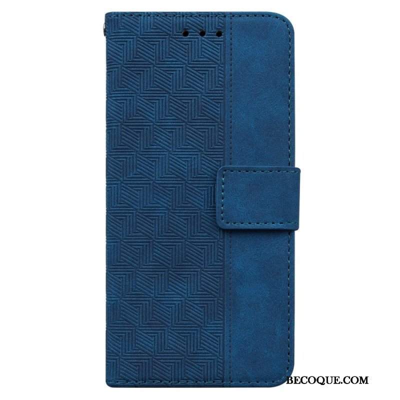 Etui Folio do Oppo Reno 8 z Łańcuch Pasiasty Wzór