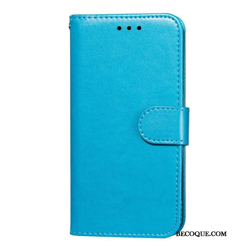 Etui Folio do Poco M4 Pro 5G z Łańcuch Solid Color Series Strappy