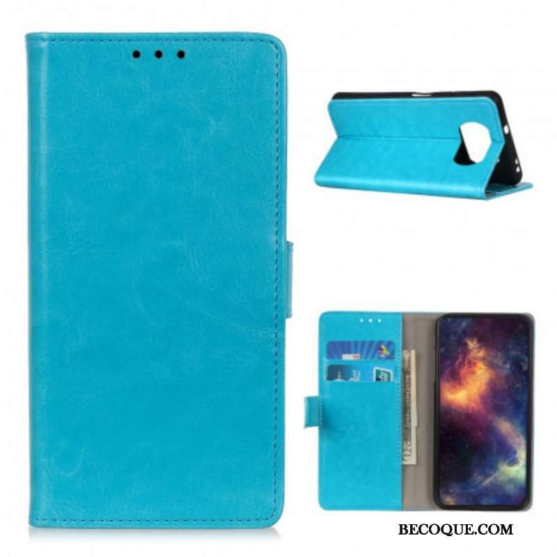 Etui Folio do Poco X3 / X3 Pro / X3 NFC Prosty Efekt Błyszczącej Skóry