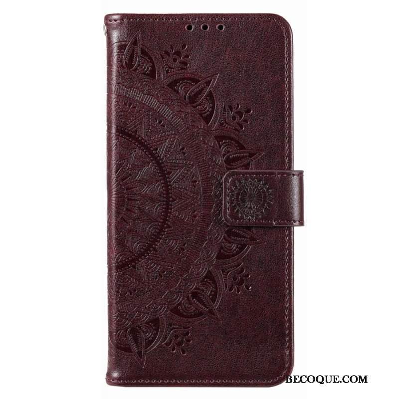 Etui Folio do Poco X4 Pro 5G Mandala Sun Ze Smyczą