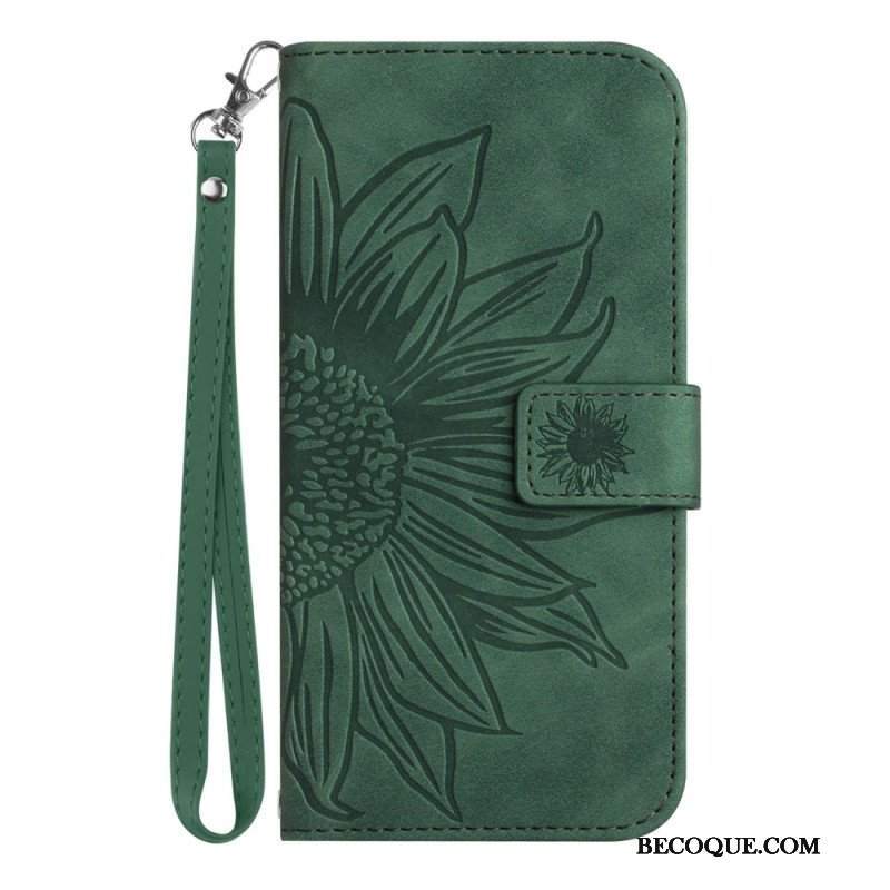 Etui Folio do Poco X5 5G Kwiat Z Smyczem