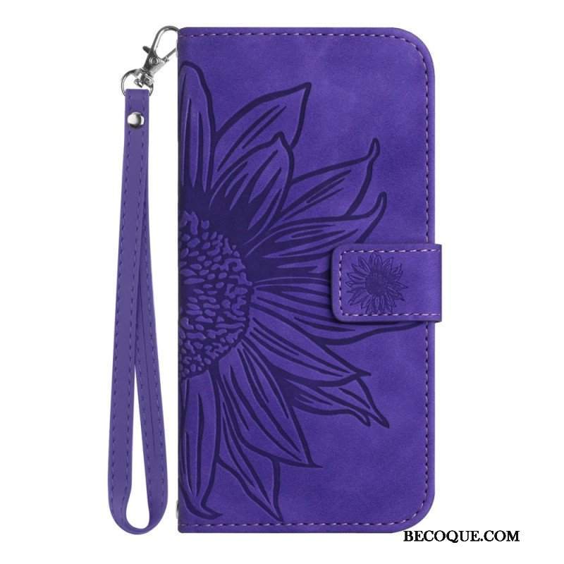 Etui Folio do Poco X5 5G Kwiat Z Smyczem