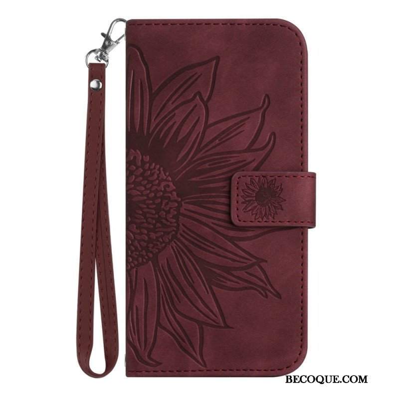 Etui Folio do Poco X5 5G Kwiat Z Smyczem