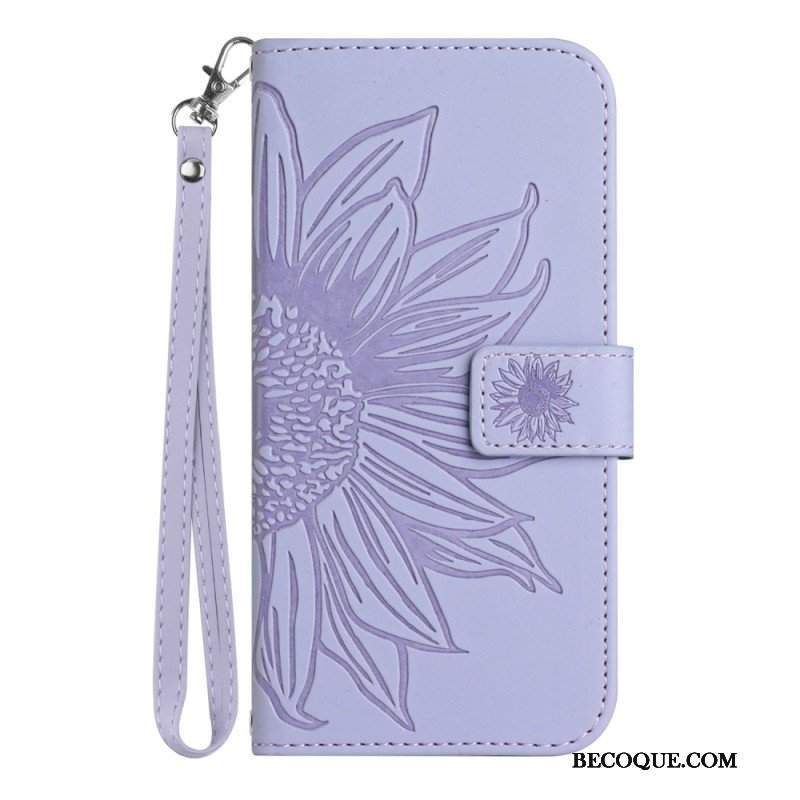 Etui Folio do Poco X5 5G Kwiat Z Smyczem