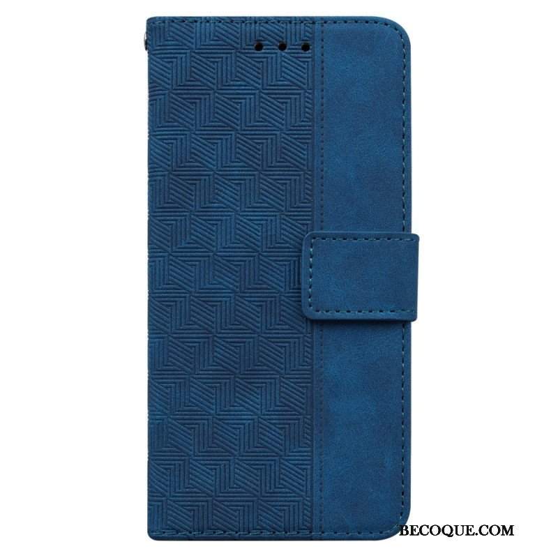 Etui Folio do Poco X5 5G z Łańcuch Pasiasty Wzór