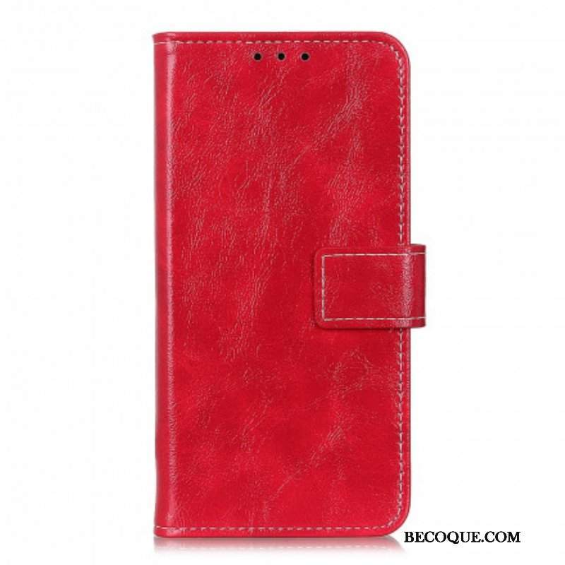 Etui Folio do Realme 8 / 8 Pro Błyszczące I Odsłonięte Szwy