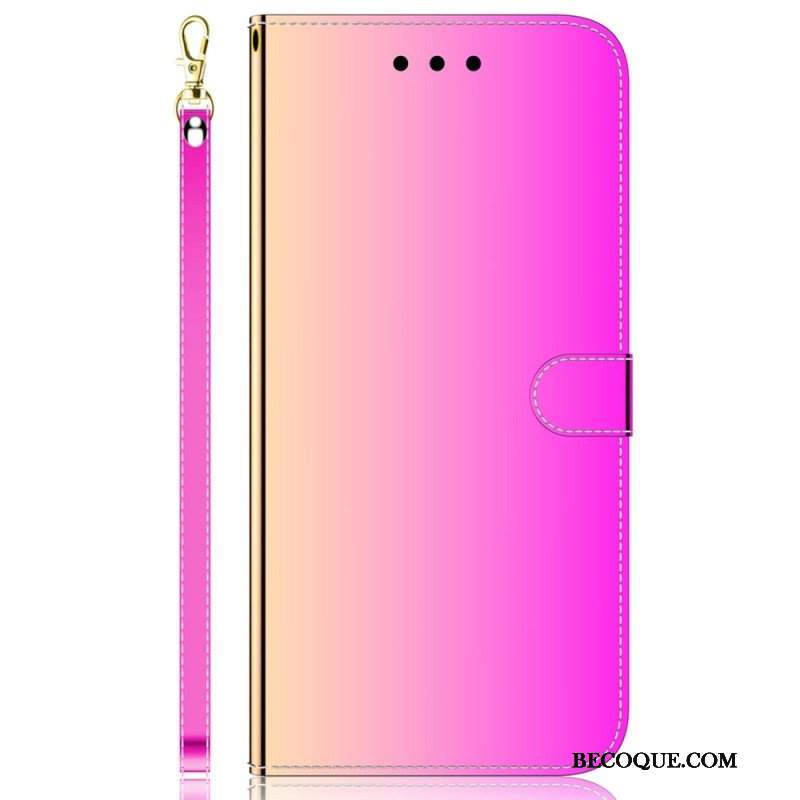 Etui Folio do Realme GT Neo 3 z Łańcuch Pasek Lustro