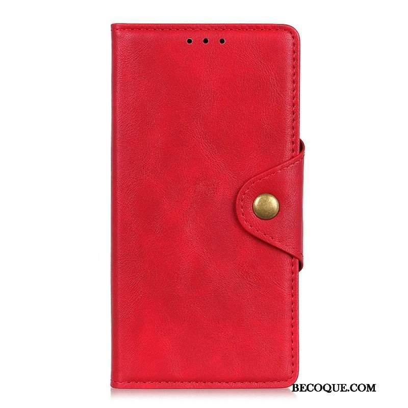 Etui Folio do Samsung Galaxy A13 5G / A04s Guzik Ze Sztucznej Skóry