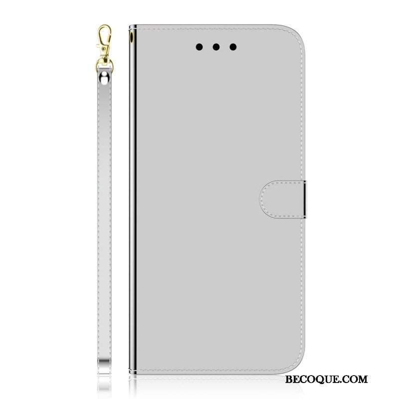 Etui Folio do Samsung Galaxy A13 5G / A04s Osłona Lusterka Ze Sztucznej Skóry