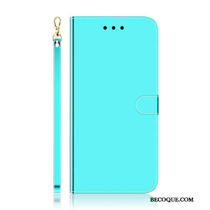 Etui Folio do Samsung Galaxy A13 5G / A04s Osłona Lusterka Ze Sztucznej Skóry