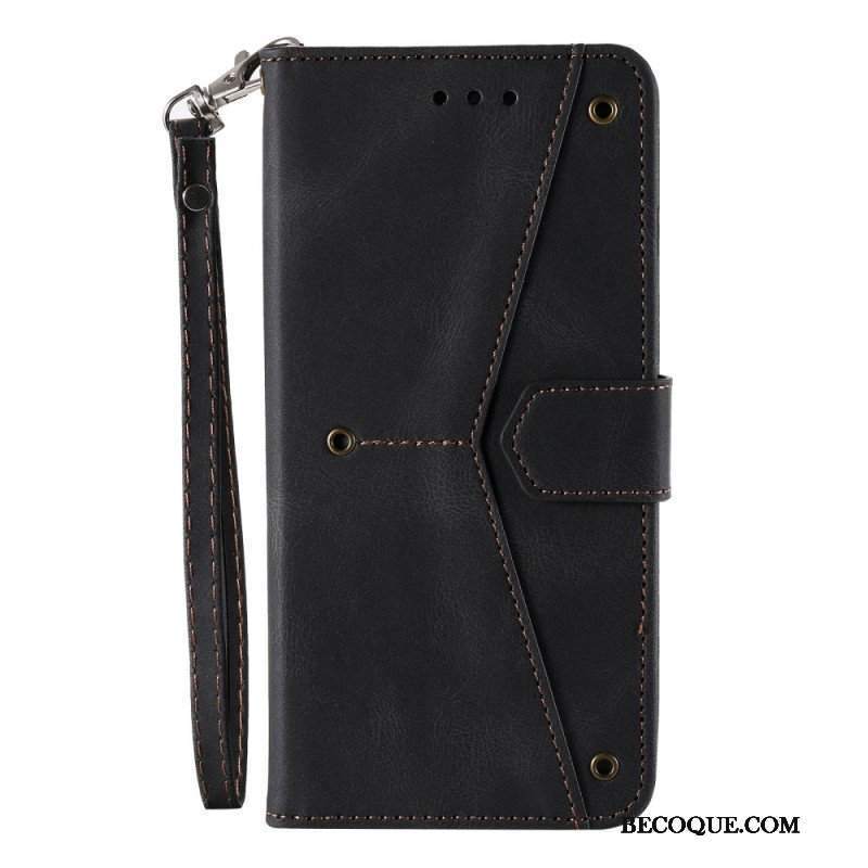 Etui Folio do Samsung Galaxy A13 5G / A04s Szwy W Dotyku