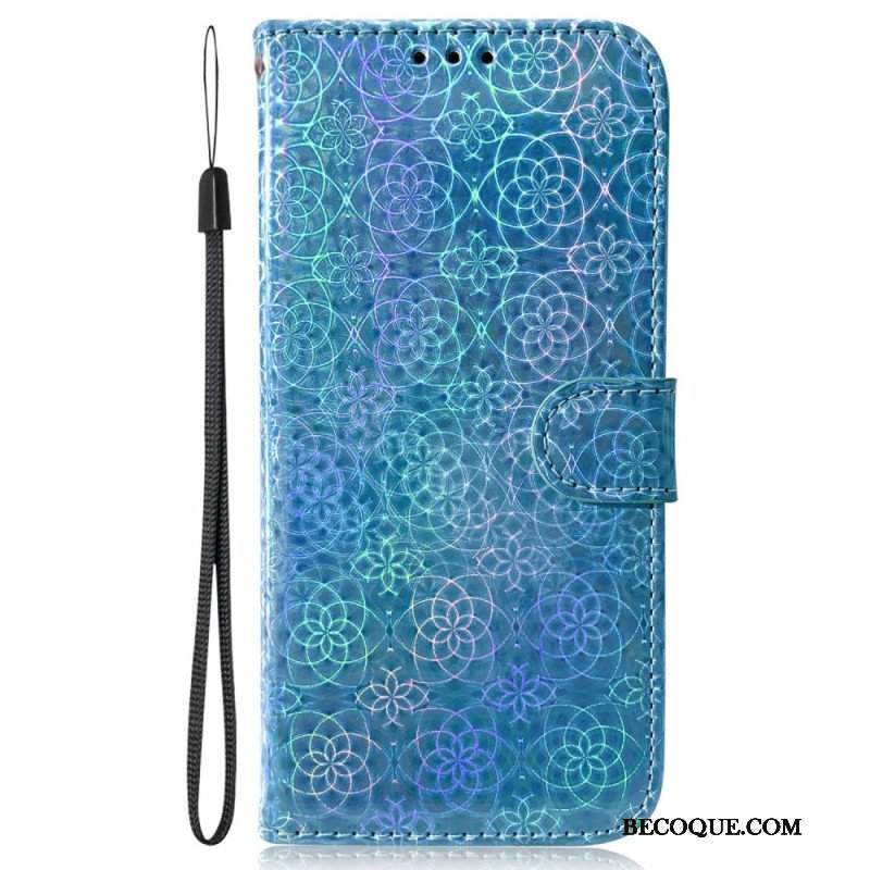 Etui Folio do Samsung Galaxy A13 z Łańcuch Psychodeliczne Kwiaty Na Ramiączkach