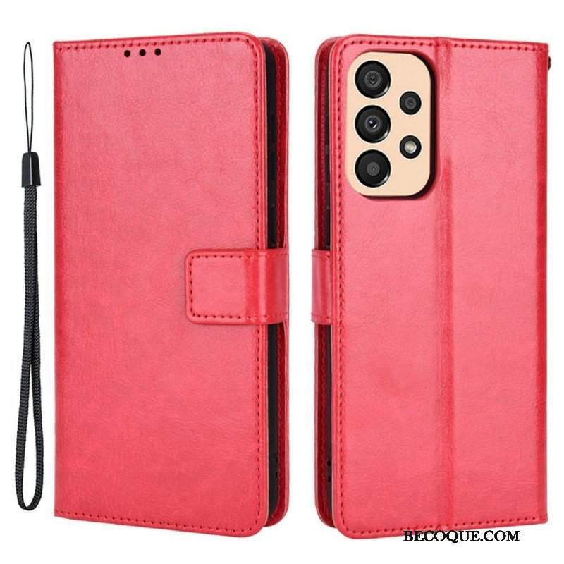 Etui Folio do Samsung Galaxy M23 5G Błyszcząca Sztuczna Skóra