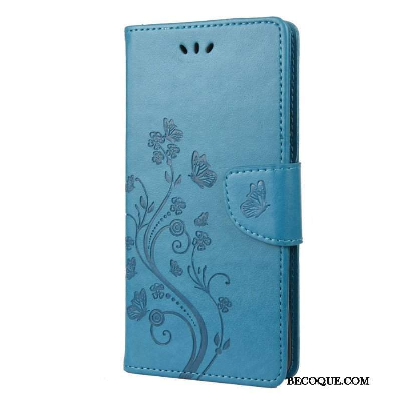 Etui Folio do Samsung Galaxy M23 5G Motyle I Kwiaty