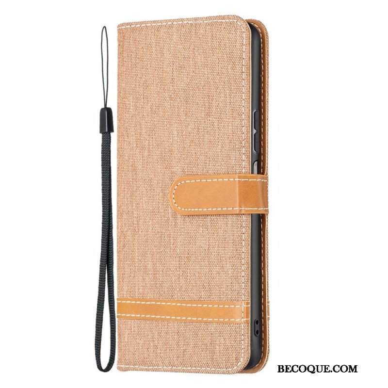 Etui Folio do Samsung Galaxy M23 5G Tkanina Z Paskiem