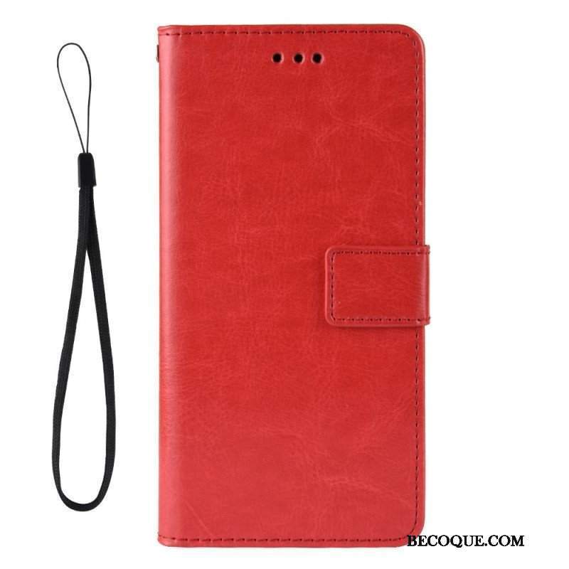 Etui Folio do Samsung Galaxy M32 Błyszcząca Sztuczna Skóra