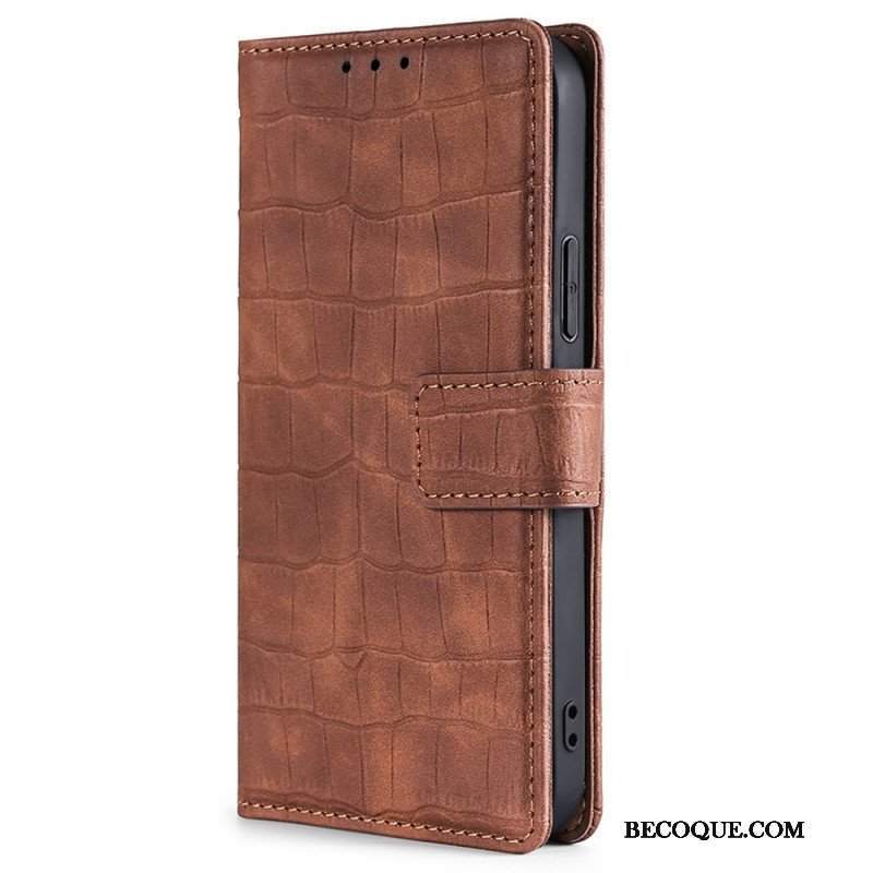 Etui Folio do Samsung Galaxy M53 5G Styl Skóry Krokodyla