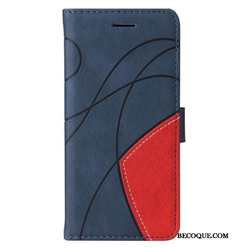 Etui Folio do Samsung Galaxy M53 5G z Łańcuch Dwukolorowy Pasek