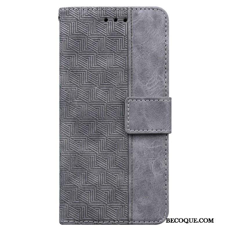 Etui Folio do Samsung Galaxy M53 5G z Łańcuch Pasiasty Wzór