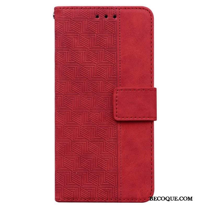 Etui Folio do Samsung Galaxy M53 5G z Łańcuch Pasiasty Wzór