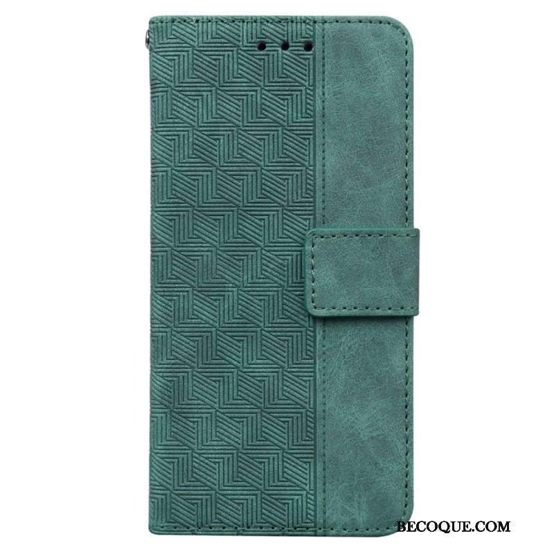 Etui Folio do Samsung Galaxy M53 5G z Łańcuch Pasiasty Wzór