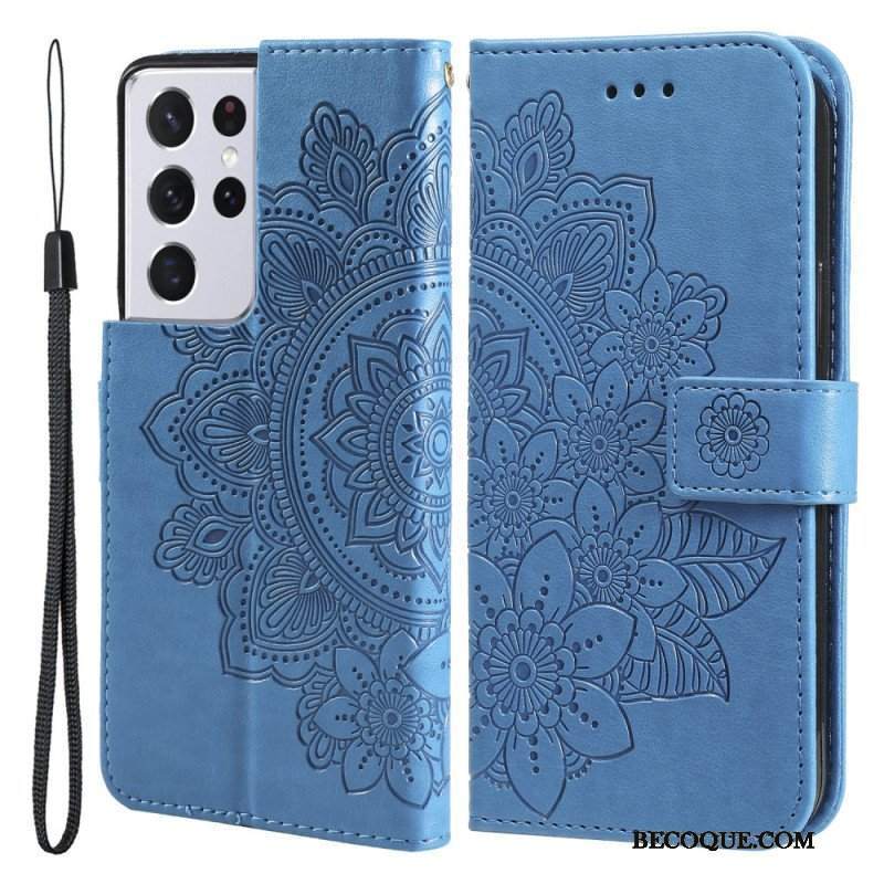 Etui Folio do Samsung Galaxy S21 Ultra 5G Kwiatowa Mandala