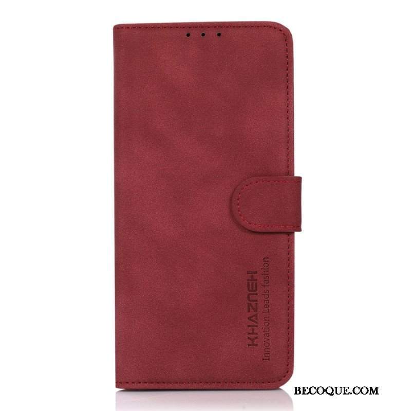 Etui Folio do Samsung Galaxy S22 5G Efekt Teksturowanej Skóry Khazneh