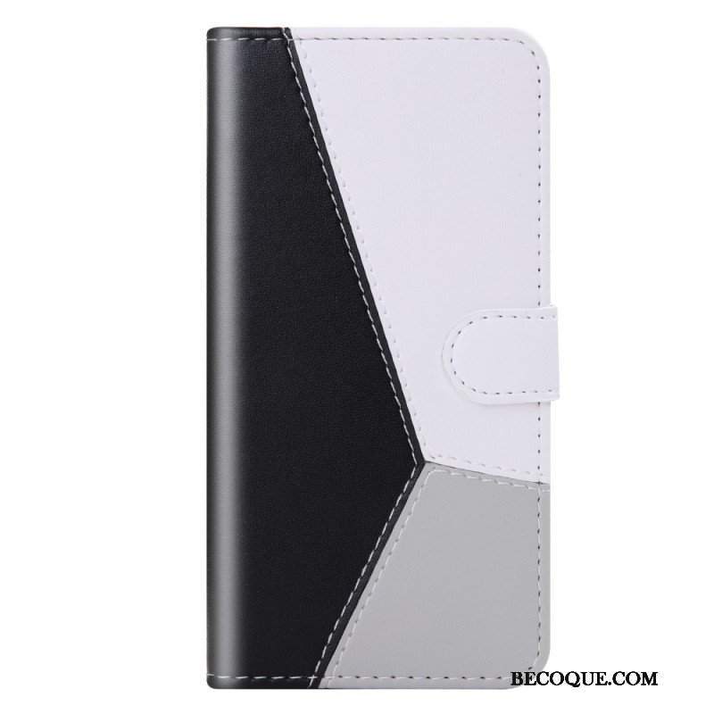 Etui Folio do Samsung Galaxy S22 5G Trójkolorowy Efekt Skóry