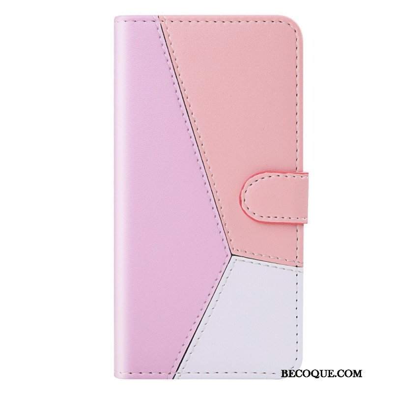 Etui Folio do Samsung Galaxy S22 5G Trójkolorowy Efekt Skóry