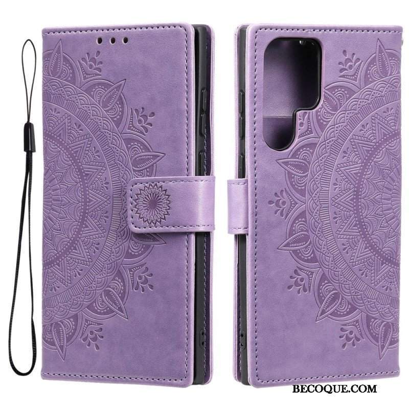 Etui Folio do Samsung Galaxy S22 Ultra 5G Mandala Słońca