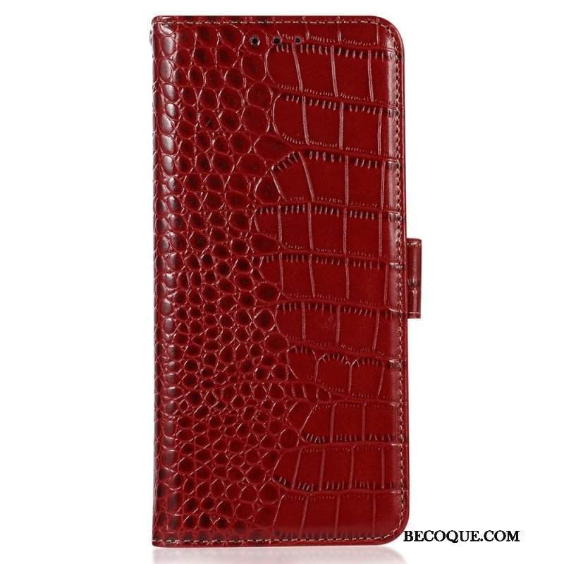 Etui Folio do Samsung Galaxy S23 5G Rfid W Stylu Krokodyla