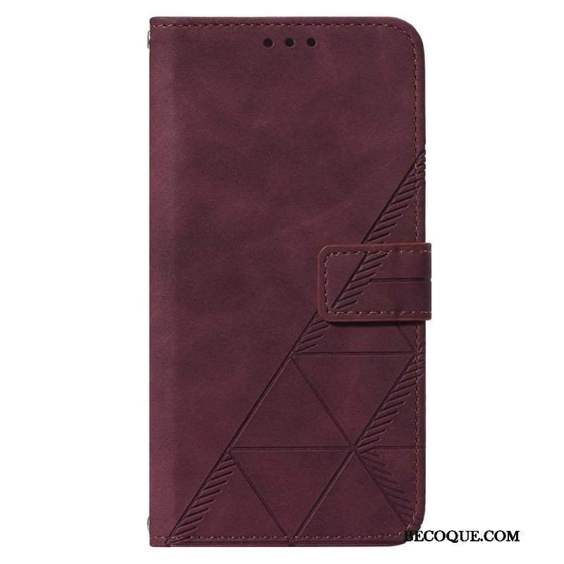 Etui Folio do Samsung Galaxy S23 5G z Łańcuch Trójkąty Paska