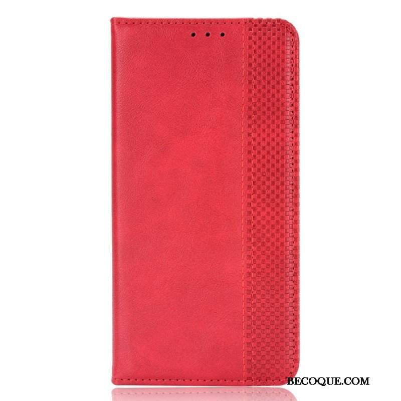 Etui Folio do Samsung Galaxy Z Fold 3 5G Stylizowany Uchwyt Na Rysik Z Efektem Skóry