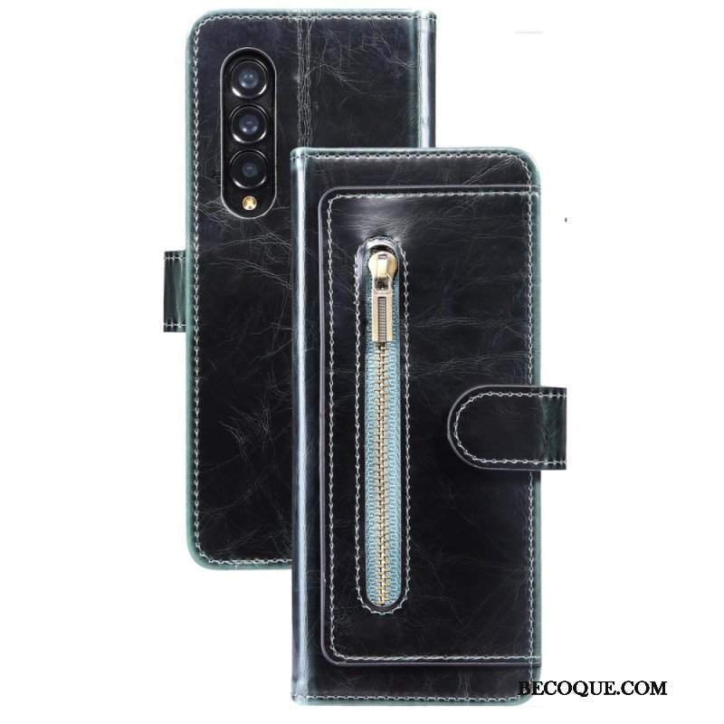 Etui Folio do Samsung Galaxy Z Fold 4 Wielofunkcyjne Kieszenie Ze Sztucznej Skóry